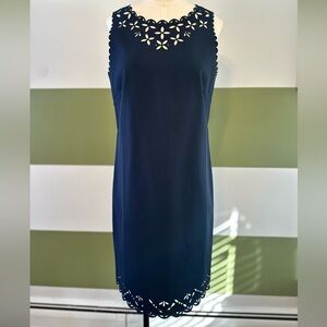 J. Crew Factory Navy Scallop Dress